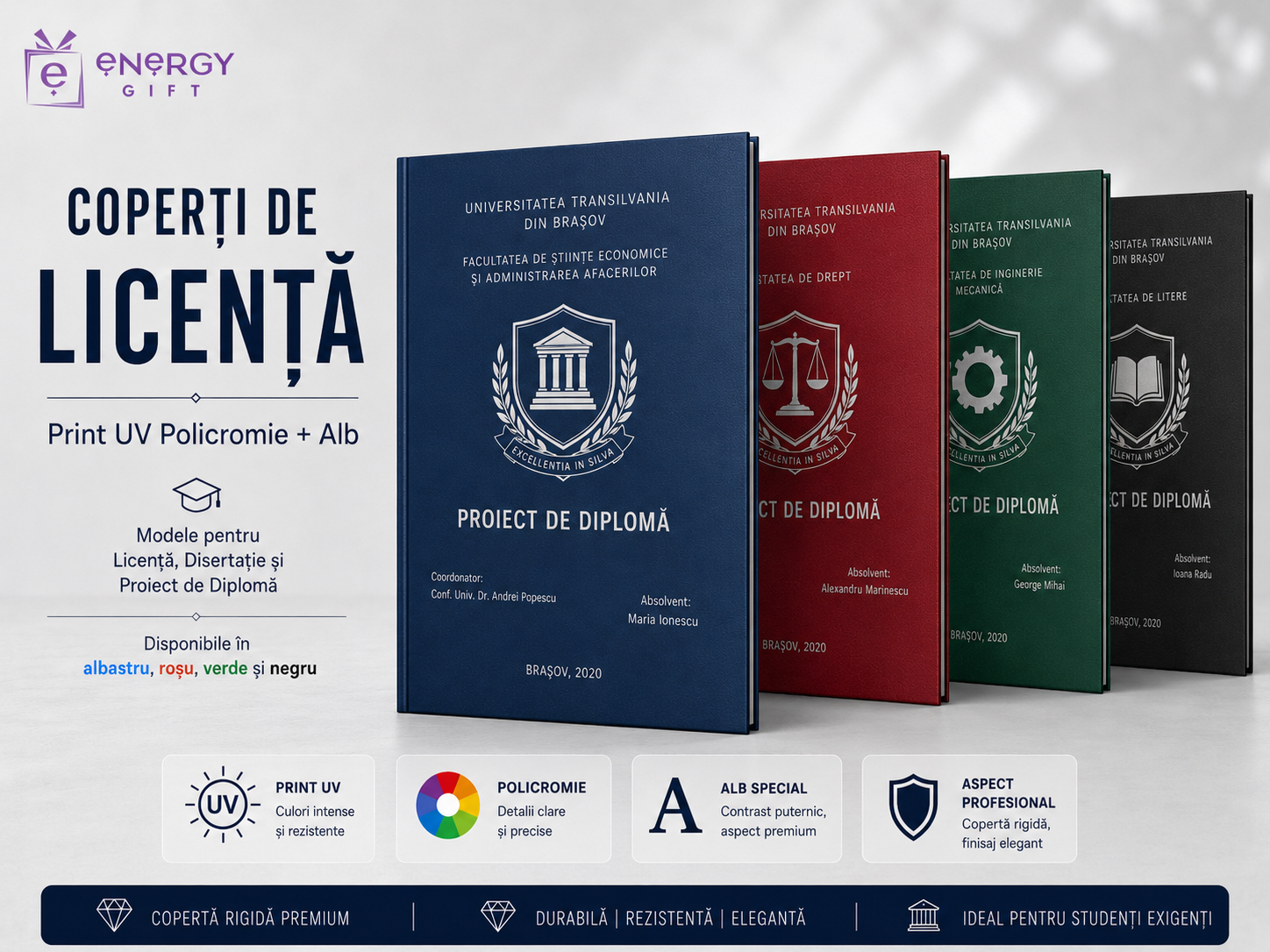 printare copertă licență cu design profesional