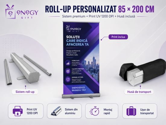 roll-up personalizat 85x200 cm cu sistem si husa
