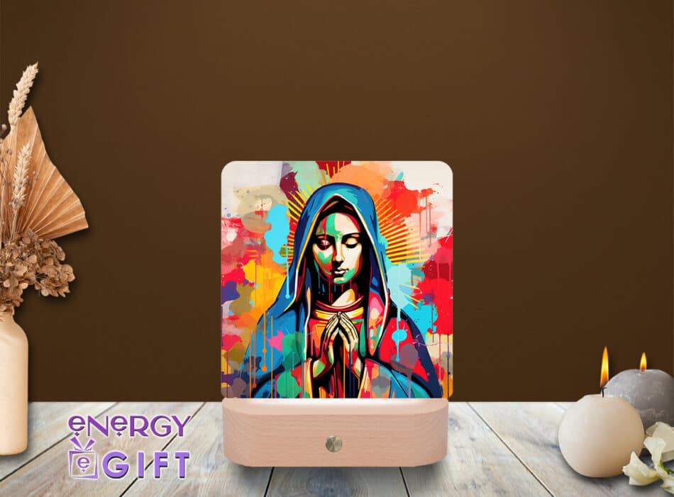 Lampă LED cu icoană religioasă, vedere din față – Lampă LED Icoană 12