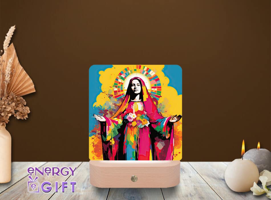 Lampă LED cu icoană religioasă, vedere din față – Lampă LED Icoană 13