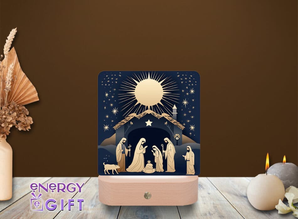 Lampă LED cu icoană religioasă, vedere din față – Lampă LED Icoană 14