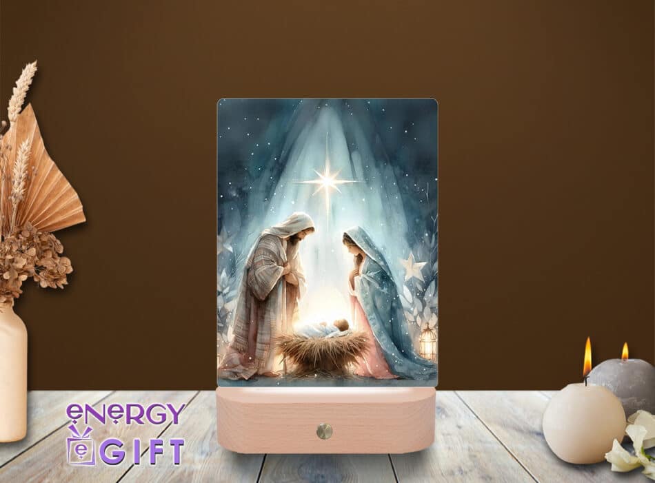 Lampă LED cu icoană religioasă, vedere din față – Lampă LED Icoană 19