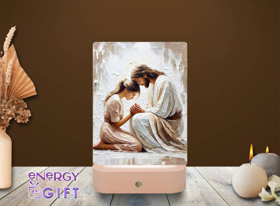 Lampă LED cu icoană religioasă, vedere din față – Lampă LED Icoană 22