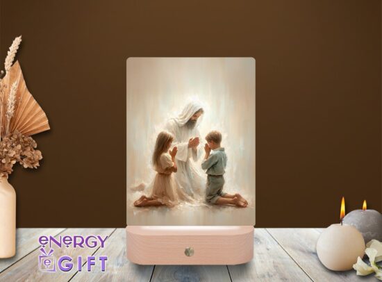 lampa led 3d icoana Iisus hristos ortodox cu copii