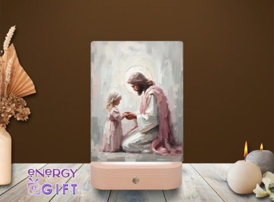 lampa led 3d icoana Iisus hristos ortodox cu copii