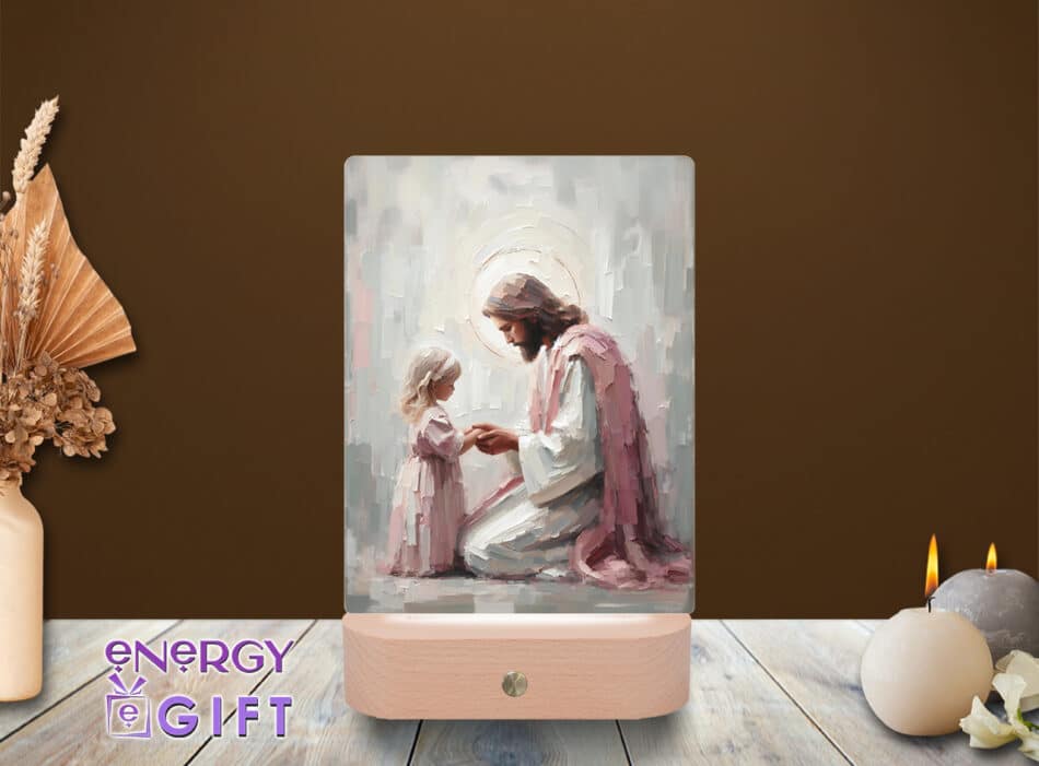 lampa led 3d icoana Iisus hristos ortodox cu copii