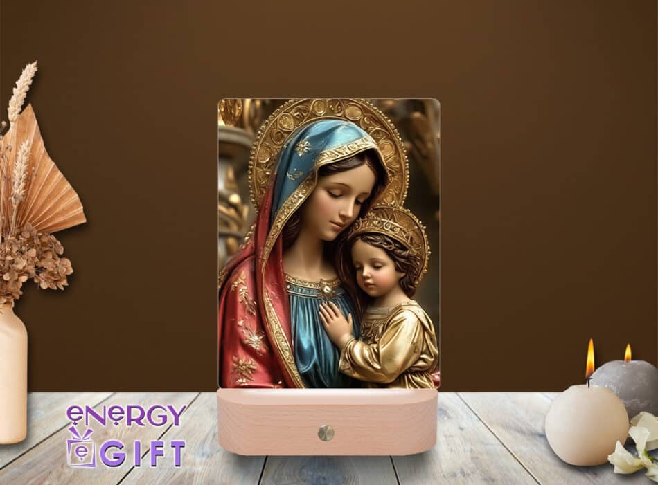 lampa led 3d icoana maica domnului si pruncul