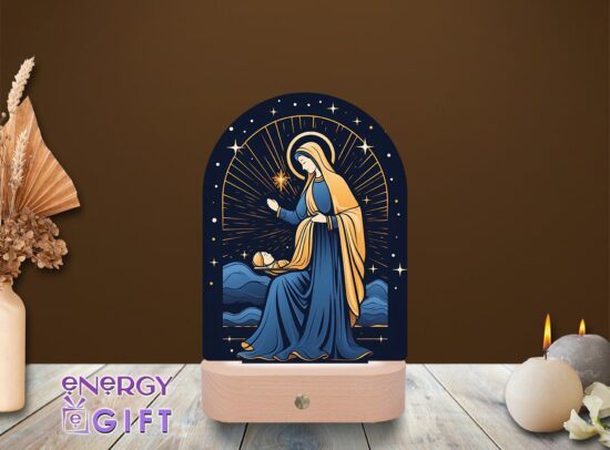 Lampă LED cu icoană religioasă, vedere din față – Lampă LED Icoană 4