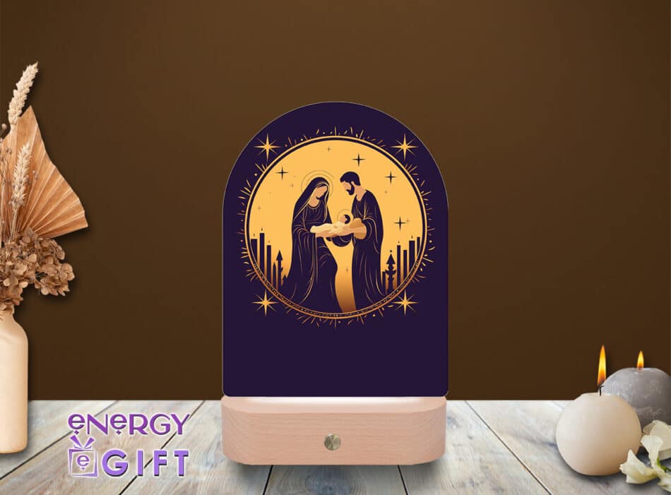 Lampă LED cu icoană religioasă, vedere din față – Lampă LED Icoană 6