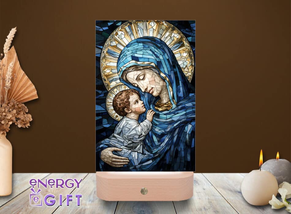 Lampă LED cu icoană religioasă, vedere din față – Lampă LED Icoană 8