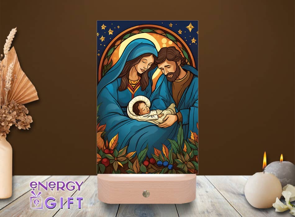 Lampă LED cu icoană religioasă, vedere din față – Lampă LED Icoană 9