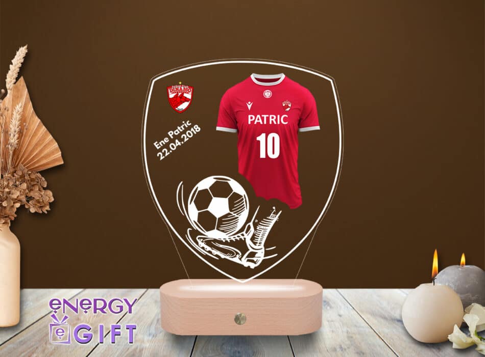 Lampa Led 3D Personalizata – Fotbal FC Dinamo 1948 București