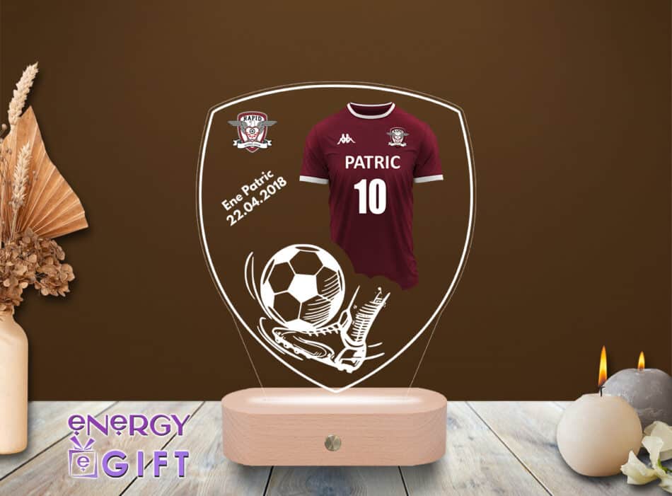 Lampa Led 3D Personalizata – Fotbal FC Rapid București