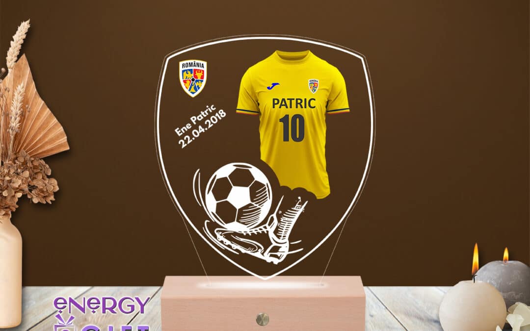 Lampă LED personalizată echipa națională – cadoul ideal pentru suporterii României