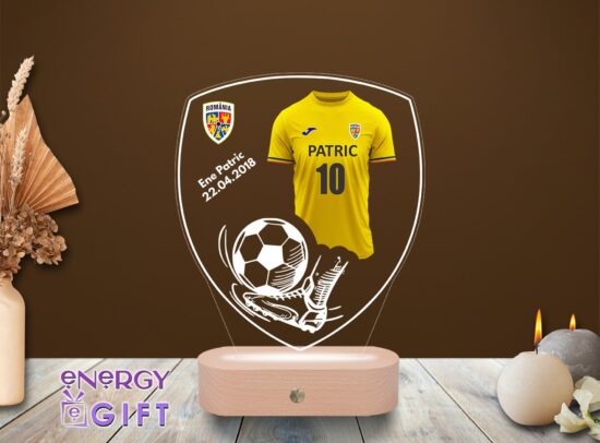 Lampa Led 3D Personalizata – Fotbal ROMANIA