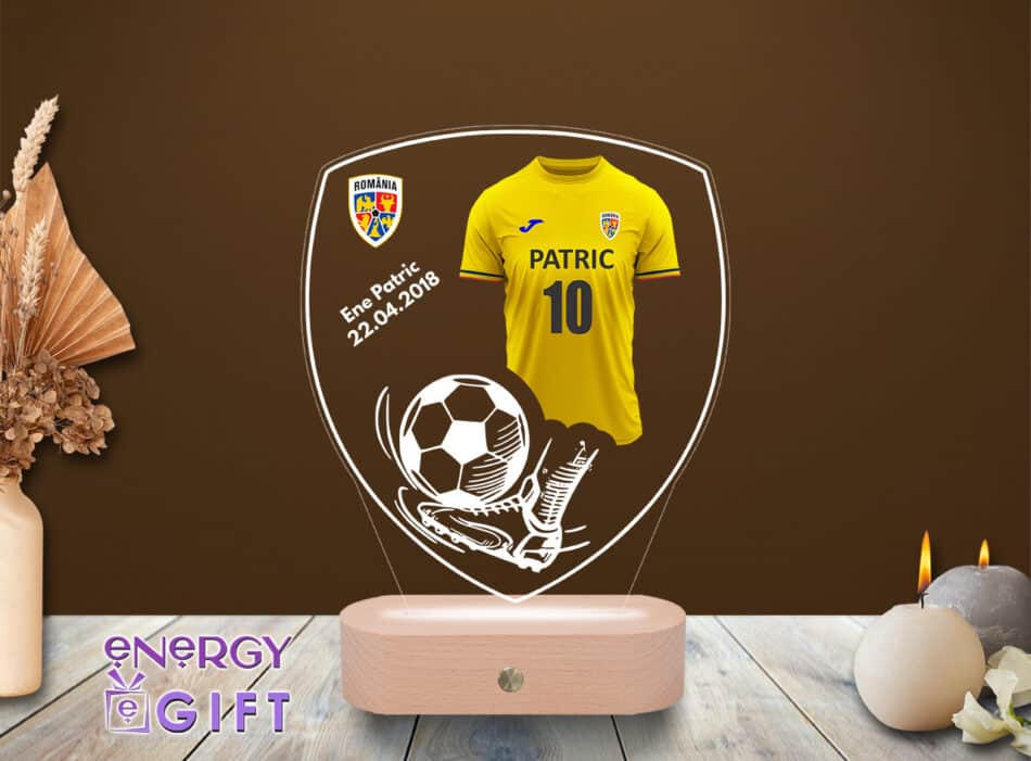 Lampa Led 3D Personalizata – Fotbal ROMANIA