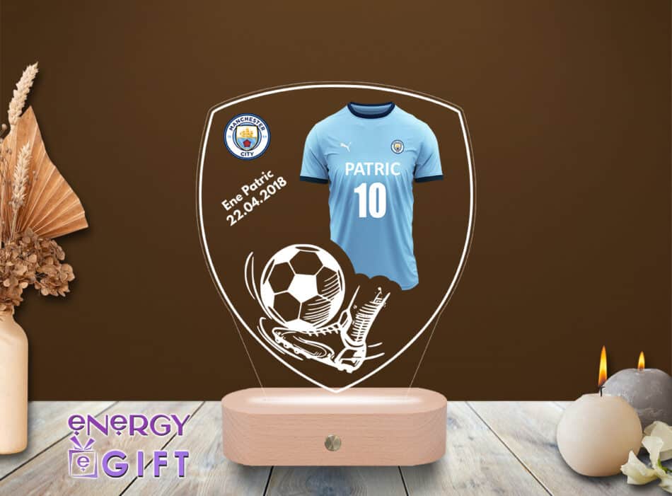 Lampa Led 3D Personalizata – Fotbal Manchester City F.C.