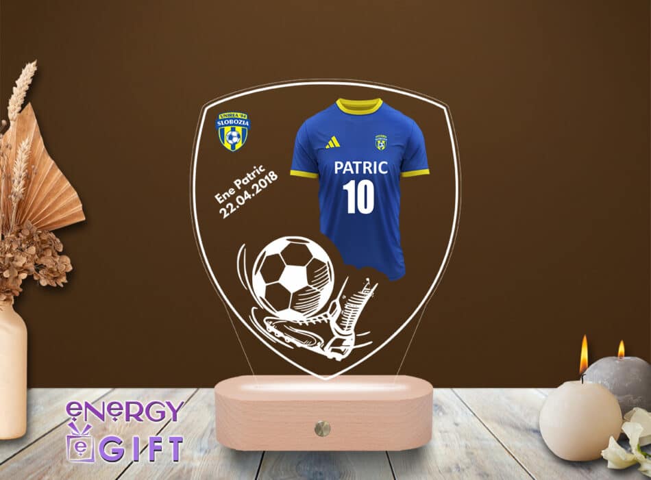 Lampa Led 3D Personalizata – Fotbal AFC Unirea 04 Slobozia