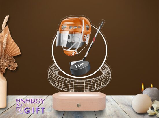 Lampă LED 3D cu temă hochei Ágyúsok – personalizată cu nume pentru suporteri