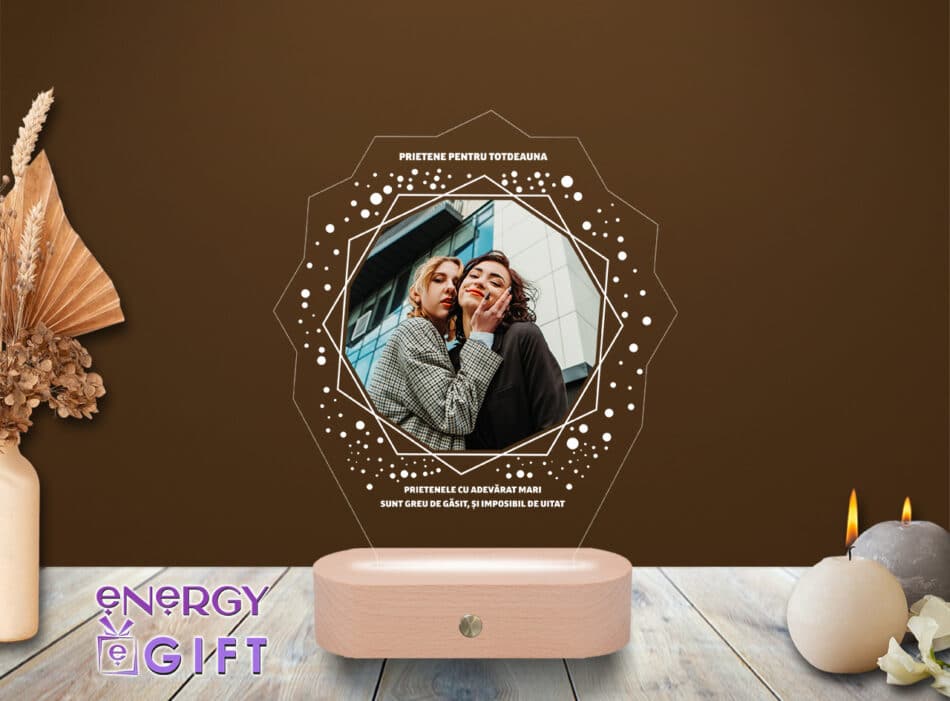 lampa led 3d personalizata rama foto familie