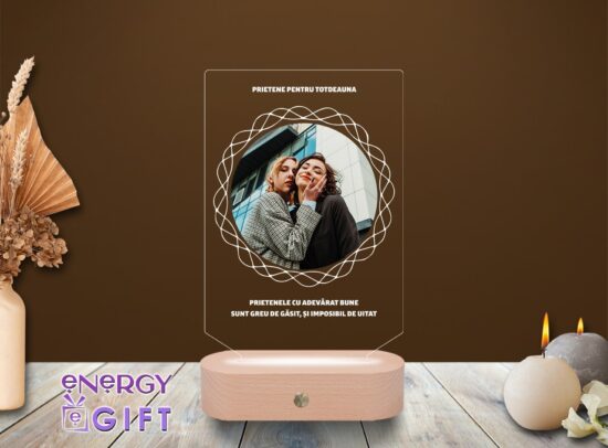 lampa led 3d personalizata rama foto familie