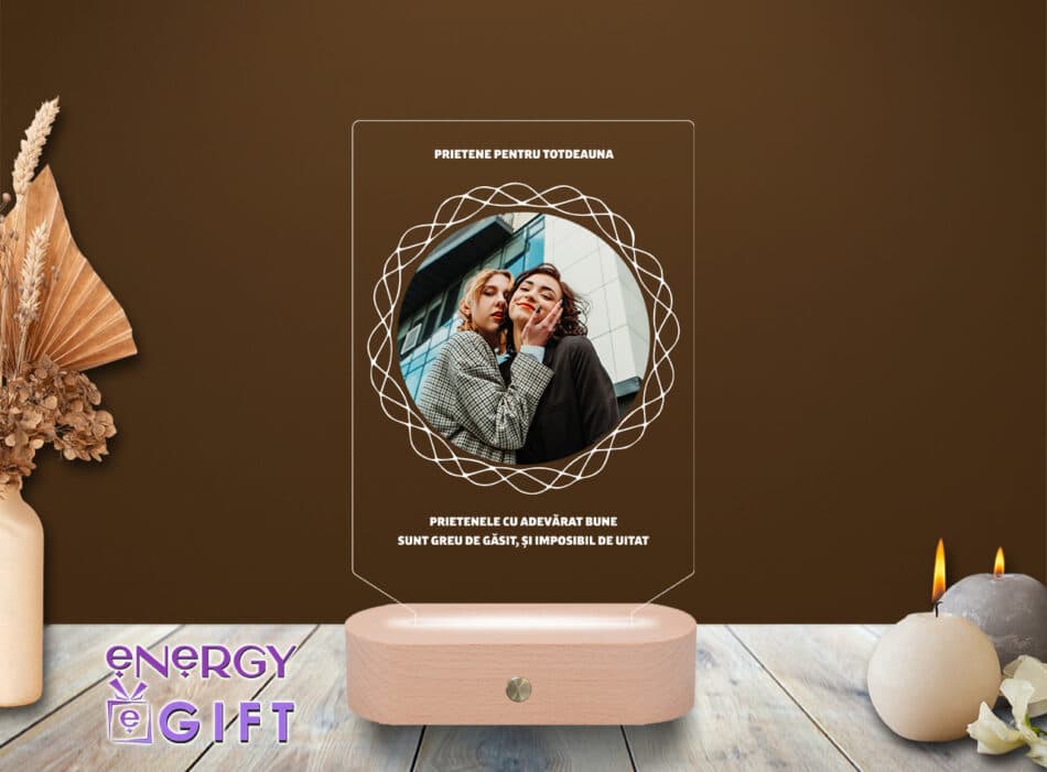 lampa led 3d personalizata rama foto familie