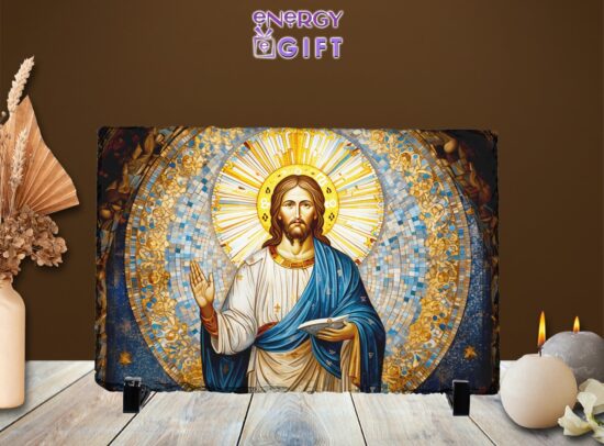 Tablou Piatra Religios ardezie domnul Iisus hristos vitraliu