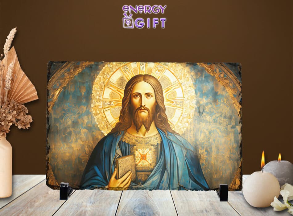 Tablou Piatra Religios ardezie domnul Iisus hristos ortodox