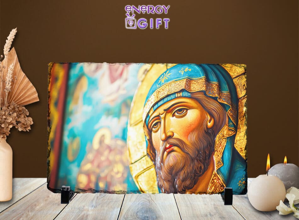 Tablou Piatra Religios ardezie Iisus hristos vitraliu ortodox