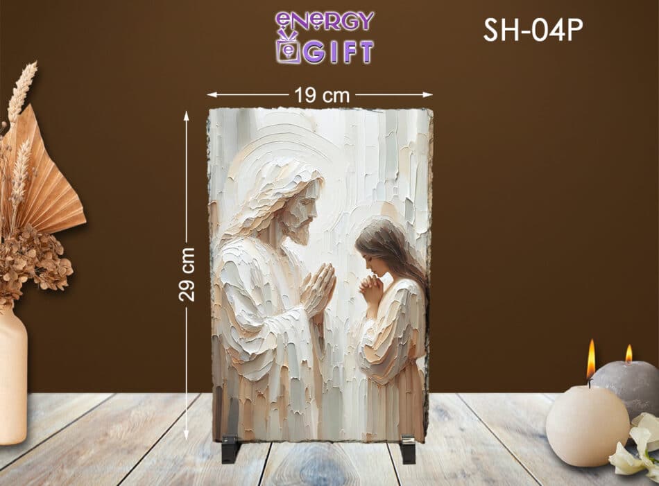 Tablou Piatra Religios ardezie icoana Iisus hristos in rugaciune