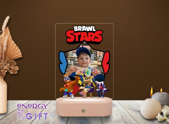 Lampă LED 3D cu tematică Brawl Stars – personalizată prin printare pentru copii