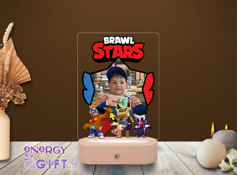 Lampă LED 3D cu tematică Brawl Stars – personalizată prin printare pentru copii