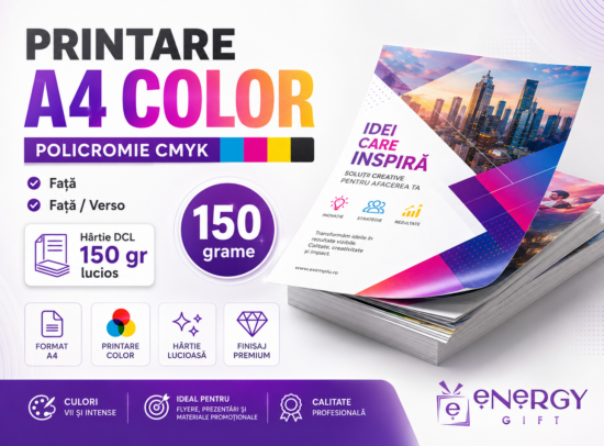 printare A4 color pe hârtie lucioasă 150 gr