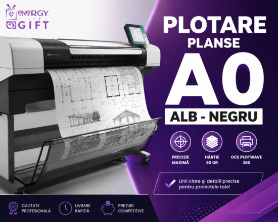 printare plotare planse A0 alb-negru hartie 80 gr