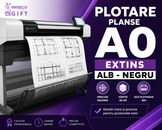 printare plotare planse A0 extins alb-negru hartie 80 gr