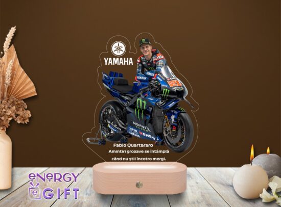 Lampă LED 3D cu Fabio Quartararo – personalizată prin printare pentru fani MotoGP