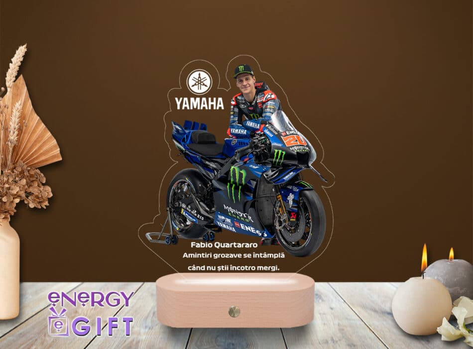 Lampă LED 3D cu Fabio Quartararo – personalizată prin printare pentru fani MotoGP