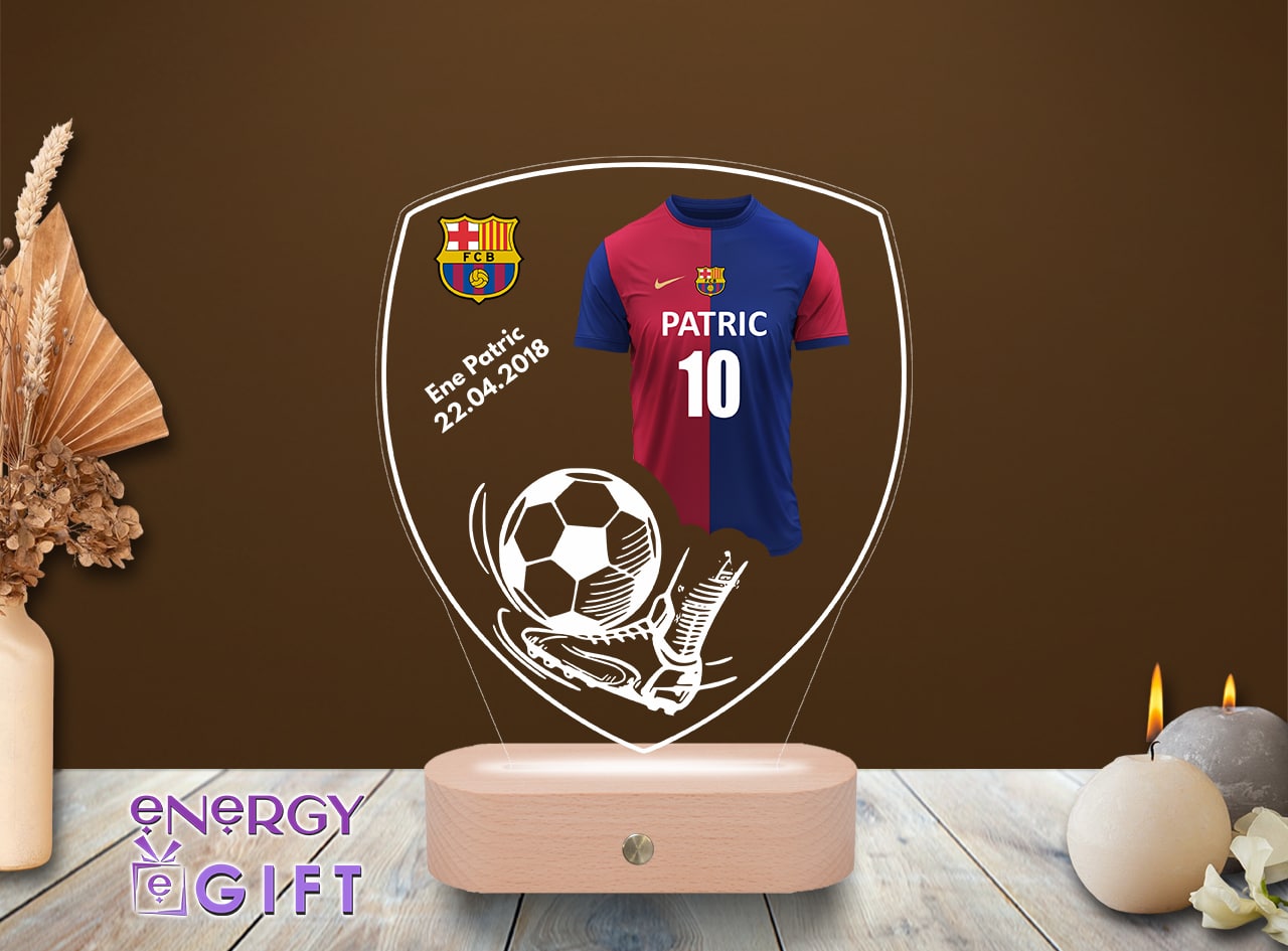 Lampa Led 3D Personalizata – Fotbal FC Barcelona Lampa LED 3D personalizată FC Barcelona