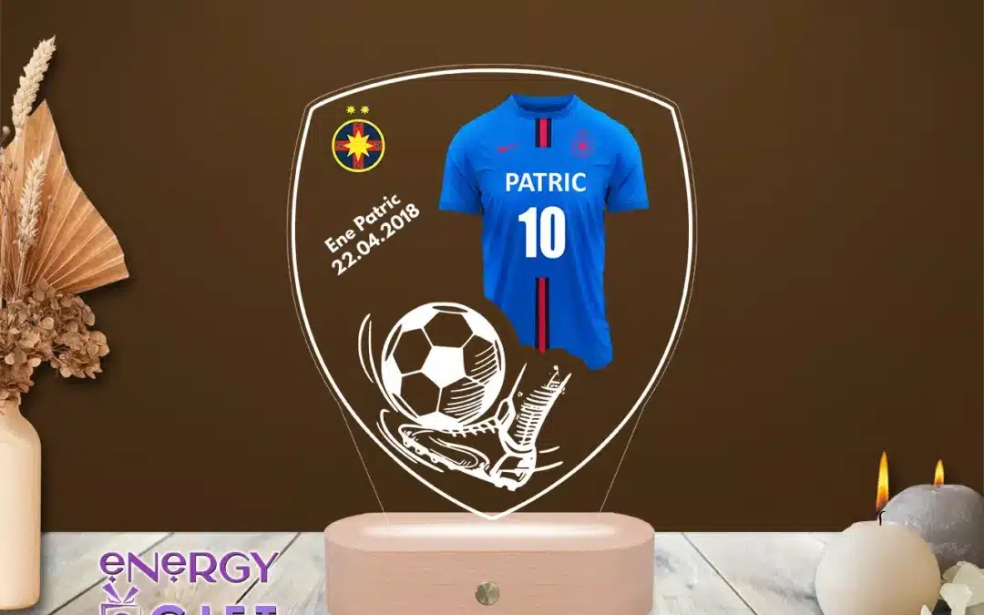 Lampă LED 3D personalizată fotbal – cadoul perfect pentru fanii FCSB
