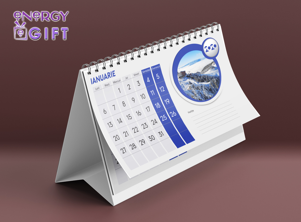 calendar personalizat de birou business classic EnergyGift, print digital full color