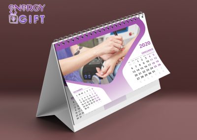 calendar de birou personalizat simplu și rafinat EnergyGift, hârtie DCL 150g, 12 file