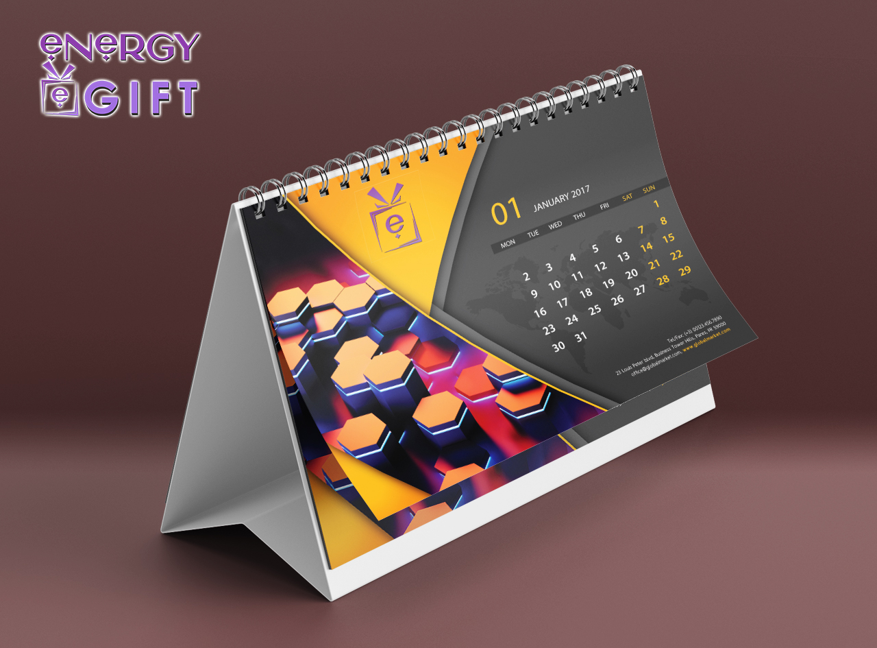Calendar de birou personalizat pentru firme – EnergyGift