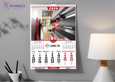 calendar de perete personalizat pentru companii EnergyGift, 12 file A3, cadou corporate