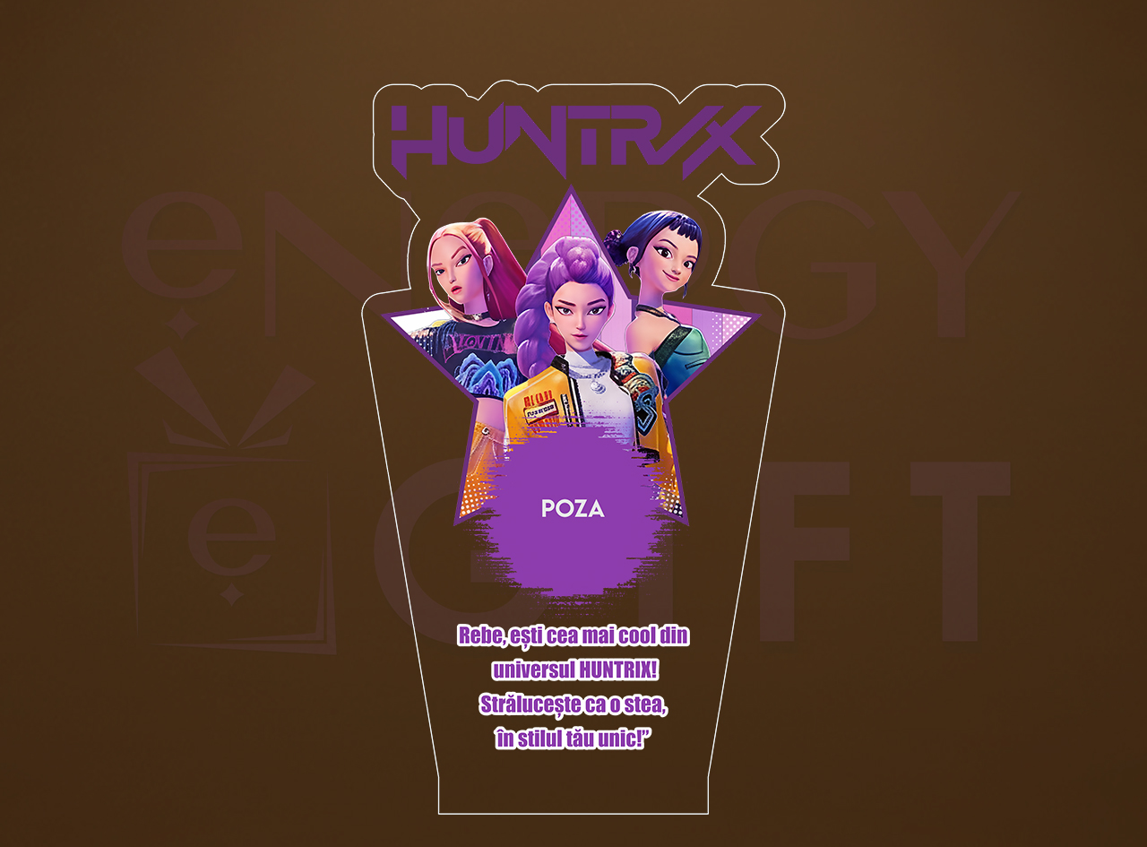 lampă LED RGB Huntrix personalizată pentru copii