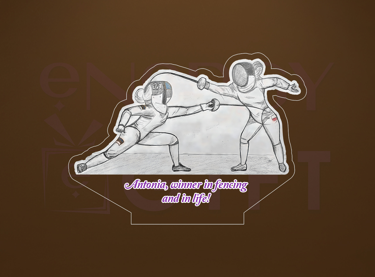 lampă LED RGB scrimă personalizată sportiv cu spadă