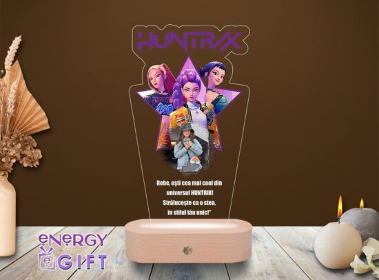 lampă LED 3D personalizată Huntrix pentru copii