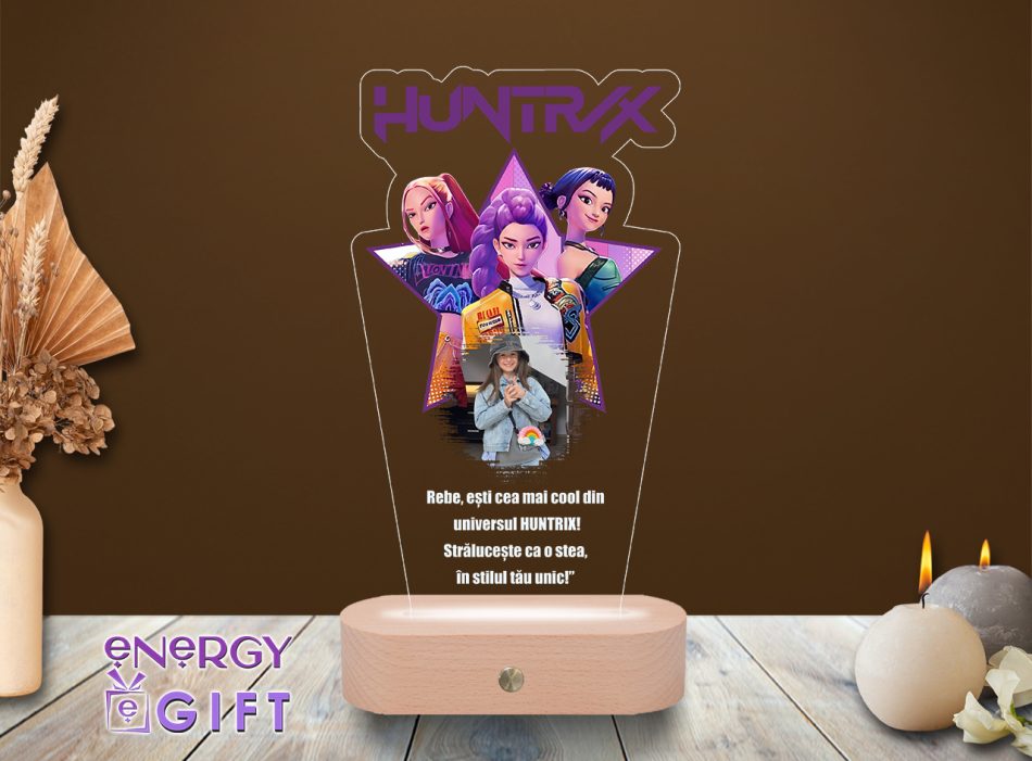 lampă LED 3D personalizată Huntrix pentru copii