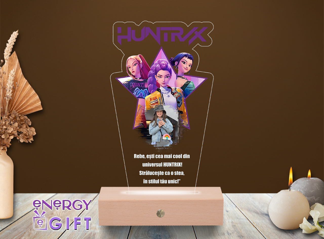 lampă LED personalizată Huntrix cu nume
