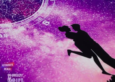 tablou harta stelelor print violet pe pvc lucios cu silueta romantica