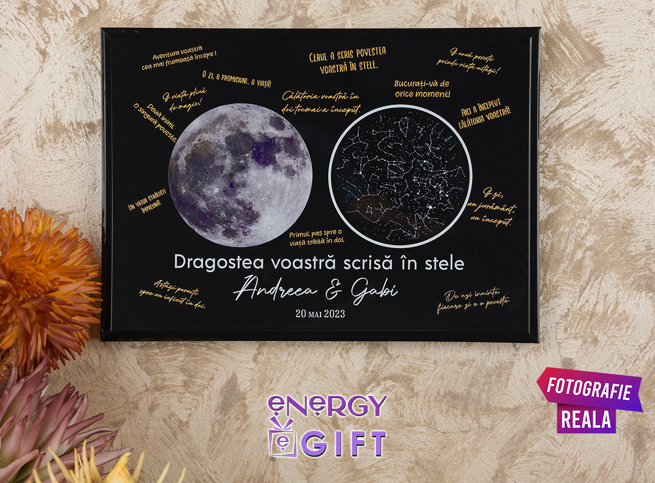 cadou personalizat romantic cu harta cerului